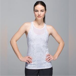 Lululemon Mesh With Me Tank in Desert Snake White  Silver Fox White